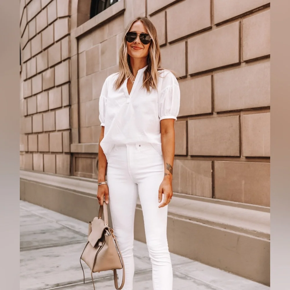 BANANA REPUBLIC WHITE SKINNY CROP DENIMS - Picture 6 of 15